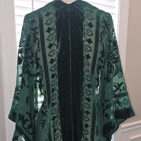 Angie Deep Green Sheer Kimono - Picture 9 of 9